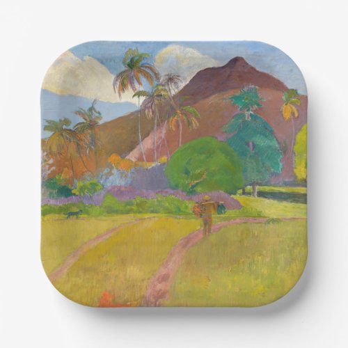 Paul Gauguin _ Tahitian Landscape Paper Plates