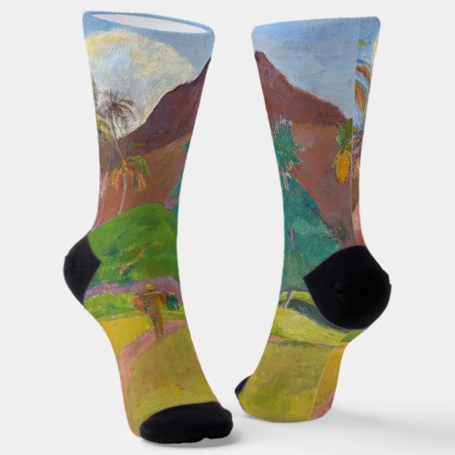 Paul Gauguin _ Tahitian Landscape Socks