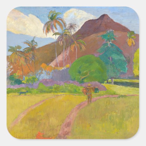 Paul Gauguin _ Tahitian Landscape Square Sticker