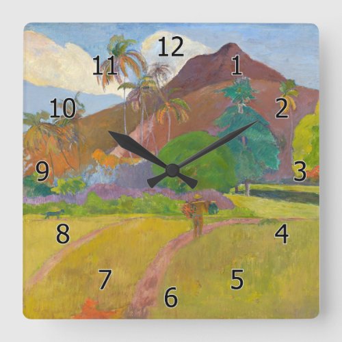 Paul Gauguin _ Tahitian Landscape Square Wall Clock
