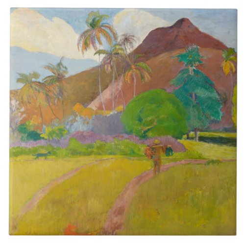 Paul Gauguin _ Tahitian Landscape Tile