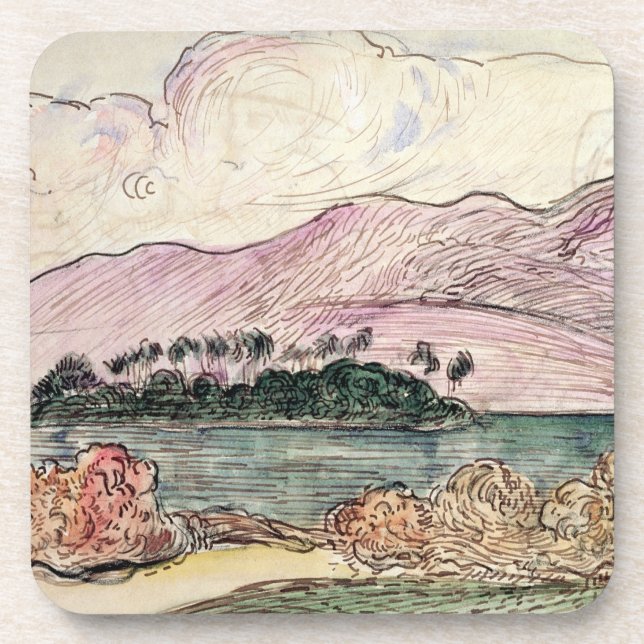 Paul Gauguin | Tahitian Landscape (w/c on paper) Drink Coaster (Front)