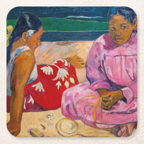 Paul Gauguin _ Tahitian Women on the Beach Square Paper Coaster