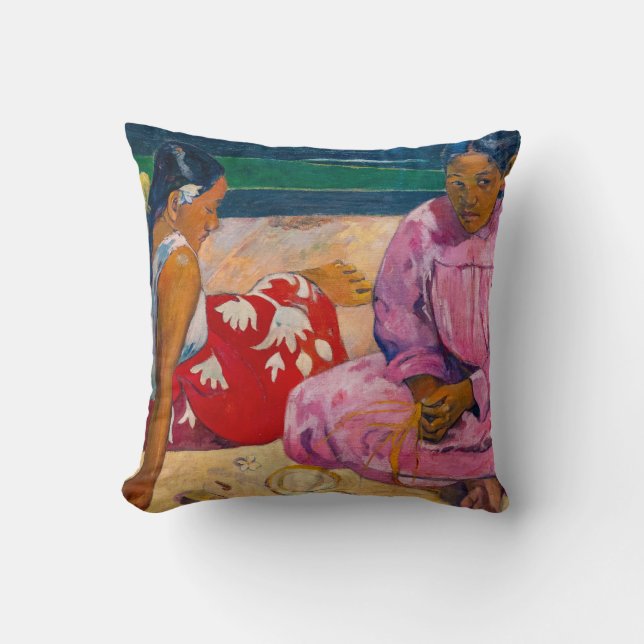 Paul Gauguin - Tahitian Women on the Beach Throw Pillow (Front)