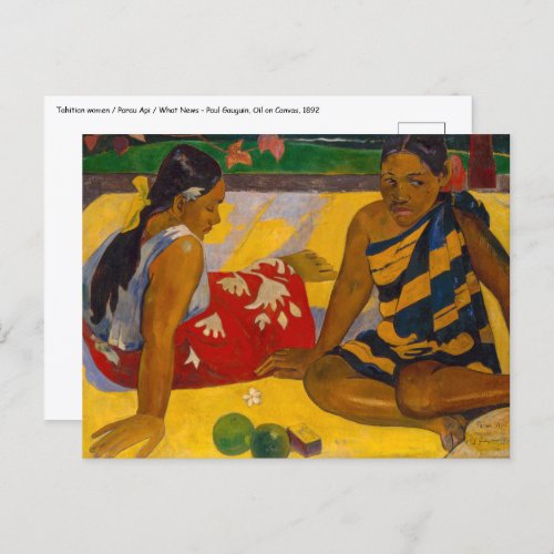 Paul Gauguin _ Tahitian Women  Parau Api Postcard