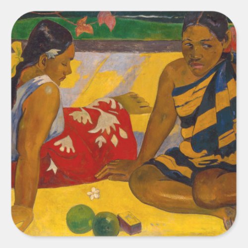 Paul Gauguin _ Tahitian Women  Parau Api Square Sticker