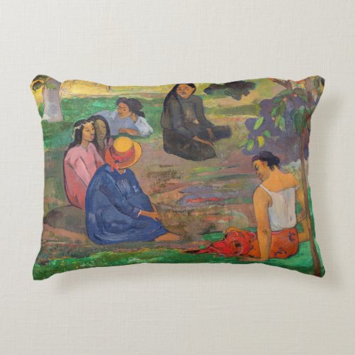 Paul Gauguin _ The Conversation  Les Parau Parau Accent Pillow