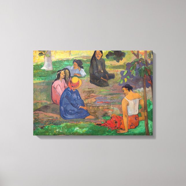 Paul Gauguin - The Conversation / Les Parau Parau Canvas Print (Front)