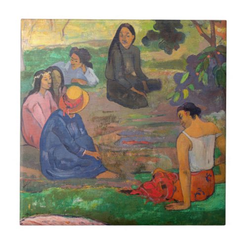Paul Gauguin _ The Conversation  Les Parau Parau Ceramic Tile