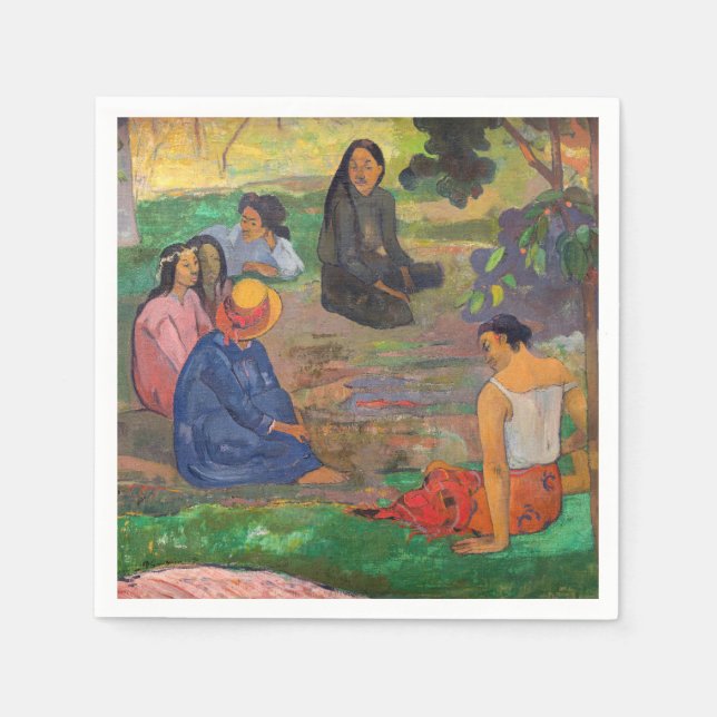 Paul Gauguin - The Conversation / Les Parau Parau Napkins (Front)