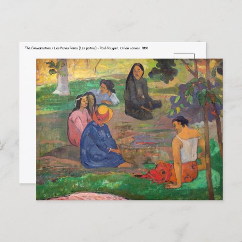 Paul Gauguin _ The Conversation  Les Parau Parau Postcard