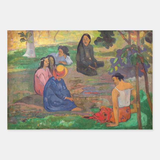 Paul Gauguin - The Conversation / Les Parau Parau Wrapping Paper Sheets (Front)