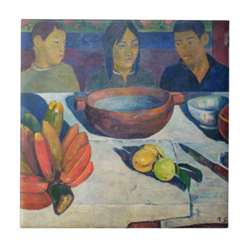 Paul Gauguin _ The Meal  Bananas Ceramic Tile
