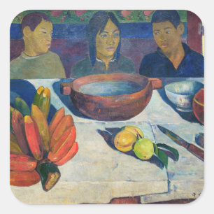 Paul Gauguin - The Meal / Bananas Square Sticker