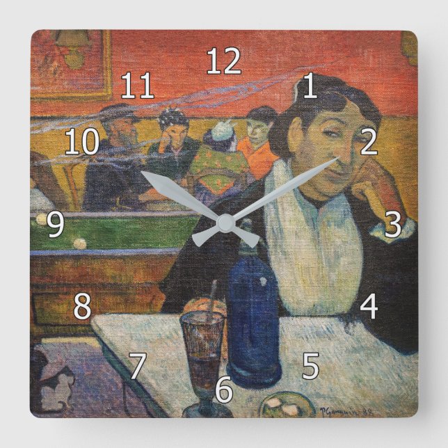 Paul Gauguin - The Night Cafe, Arles Square Wall Clock (Front)