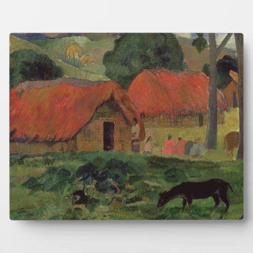 Paul Gauguin  The Three Huts Tahiti 1891_92 oi Plaque