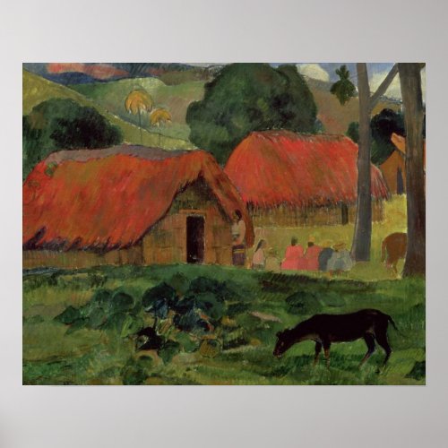 Paul Gauguin  The Three Huts Tahiti 1891_92 oi Poster