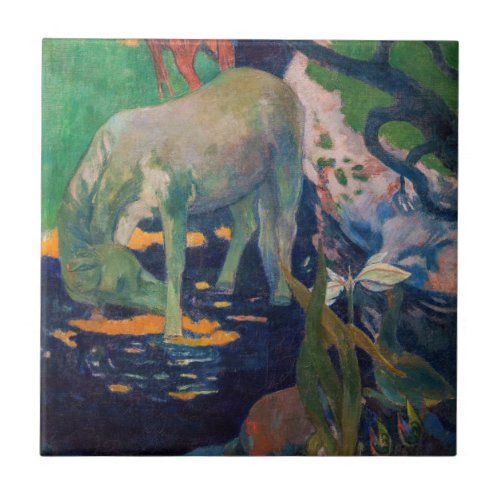 Paul Gauguin _ The White Horse Ceramic Tile