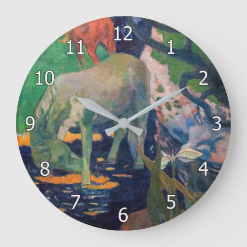 Paul Gauguin _ The White Horse Large Clock