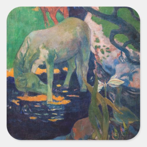 Paul Gauguin _ The White Horse Square Sticker