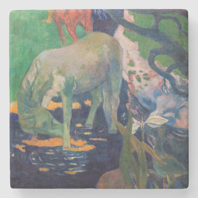 Paul Gauguin - The White Horse Stone Coaster (Front)