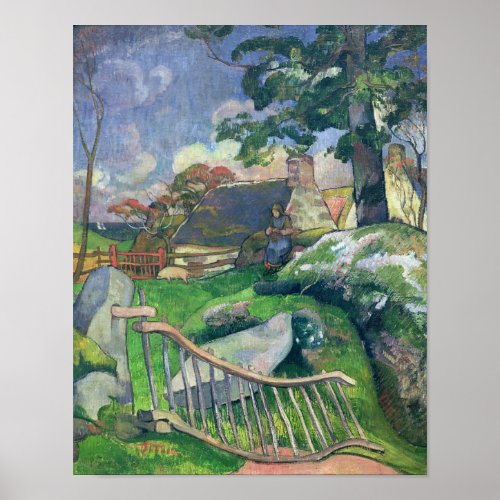 Paul Gauguin  The Wooden Gate or The Pig Keeper Poster