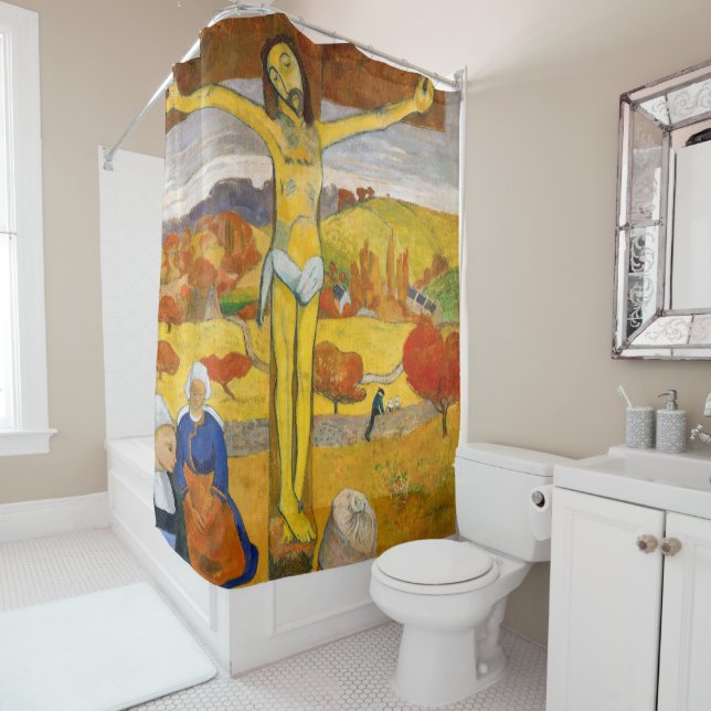 Paul Gauguin - The Yellow Christ Shower Curtain (In Situ)