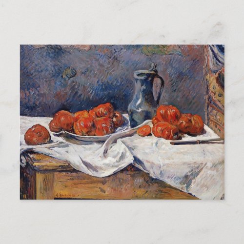 Paul Gauguin_ Tomatoes  pewter tankard on table Postcard