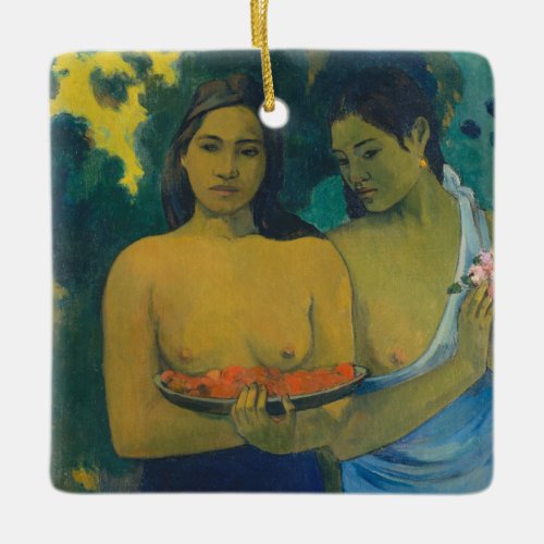 Paul Gauguin _ Two Tahitian Women Ceramic Ornament