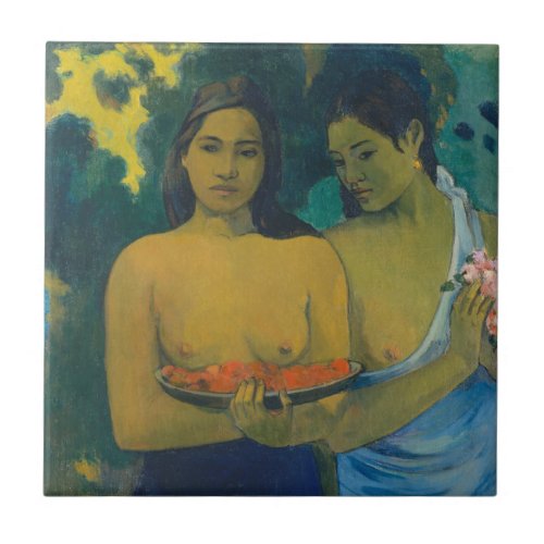 Paul Gauguin _ Two Tahitian Women Ceramic Tile
