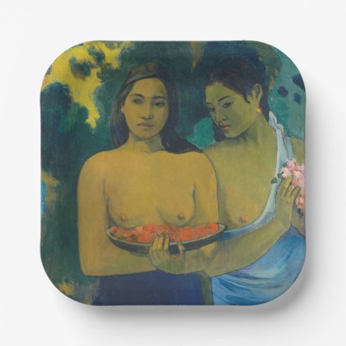 Paul Gauguin _ Two Tahitian Women Paper Plates