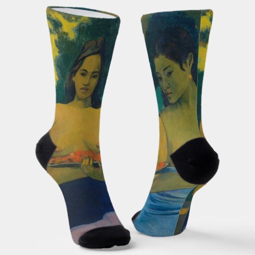 Paul Gauguin _ Two Tahitian Women Socks