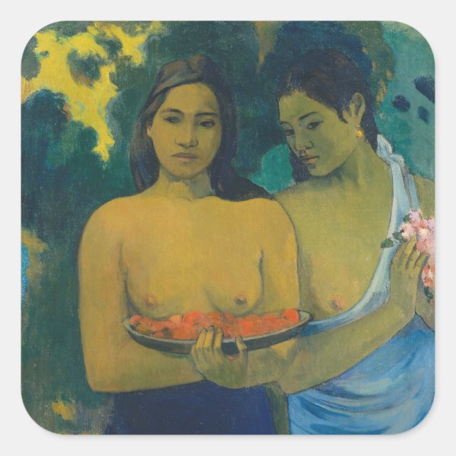 Paul Gauguin - Two Tahitian Women Square Sticker (Front)