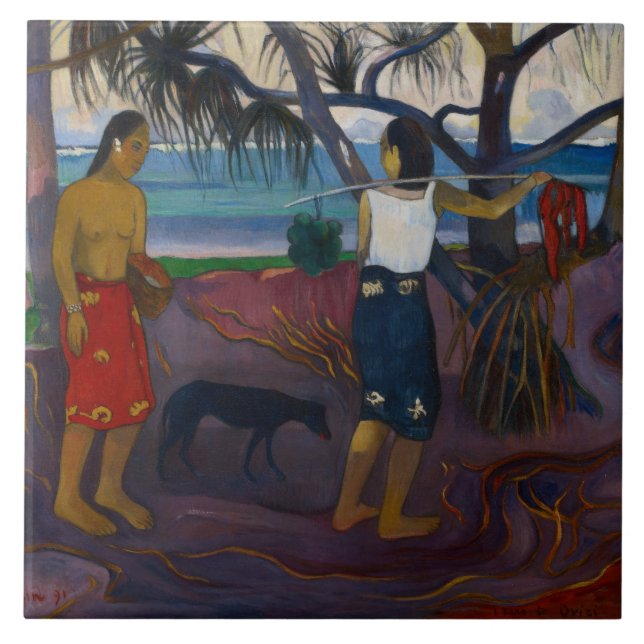 Paul Gauguin | Under the Pandanus, 1891 (oil on ca Ceramic Tile (Front)