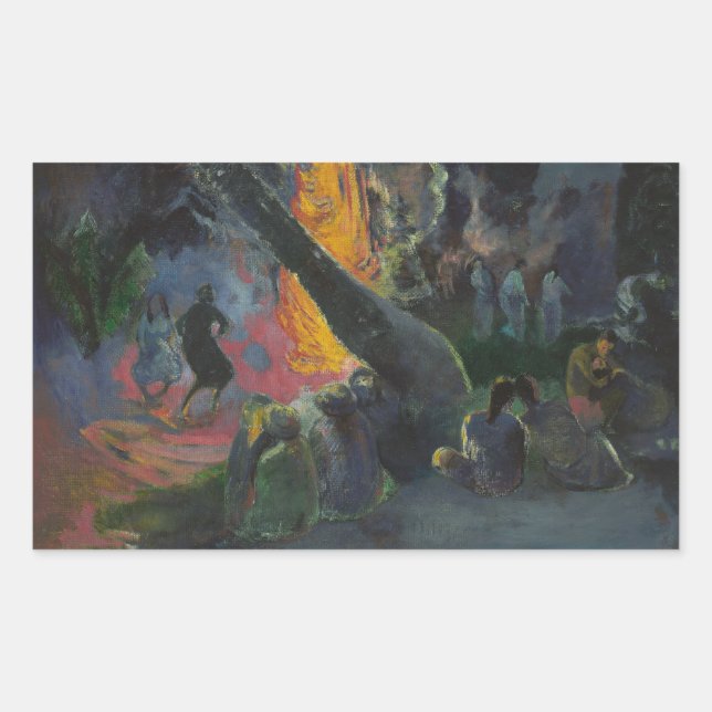 Paul Gauguin - Upa Upa (The Fire Dance) Rectangular Sticker (Front)