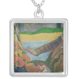Paul Gauguin   Van Gogh painting Sunflowers, 1888 Silver Plated Necklace