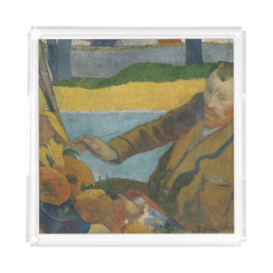 Paul Gauguin Vincent van Gogh painting sunflowers Acrylic Tray