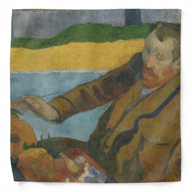 Paul Gauguin Vincent van Gogh painting sunflowers  Bandana (Front)