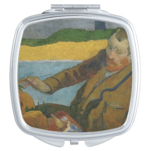 Paul Gauguin Vincent van Gogh painting sunflowers  Compact Mirror