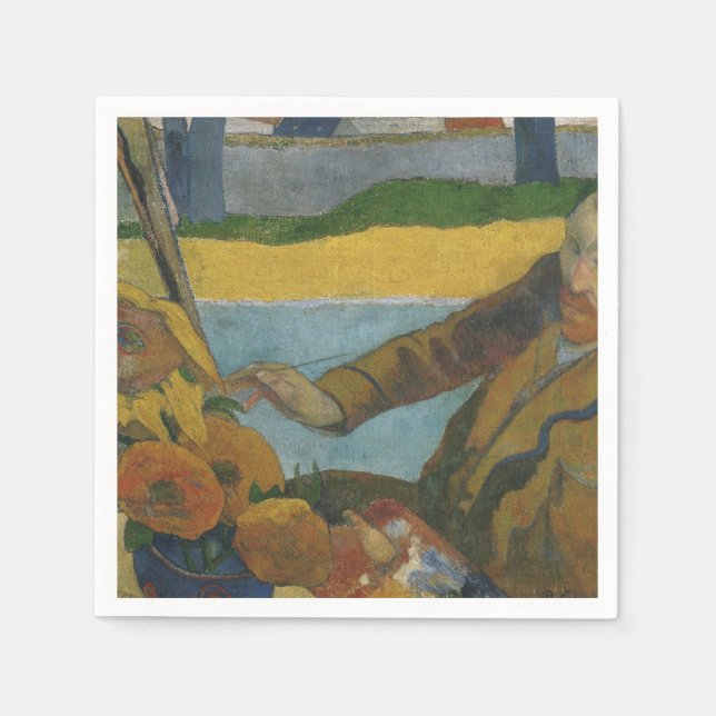 Paul Gauguin Vincent van Gogh painting sunflowers  Napkins (Front)