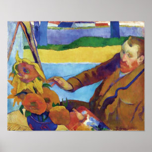 Paul Gauguin Vincent van Gogh Painting Sunflowers Poster
