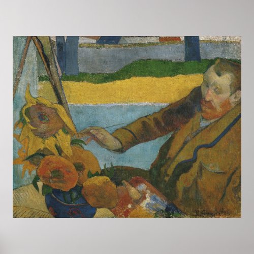 Paul Gauguin Vincent van Gogh painting sunflowers  Poster