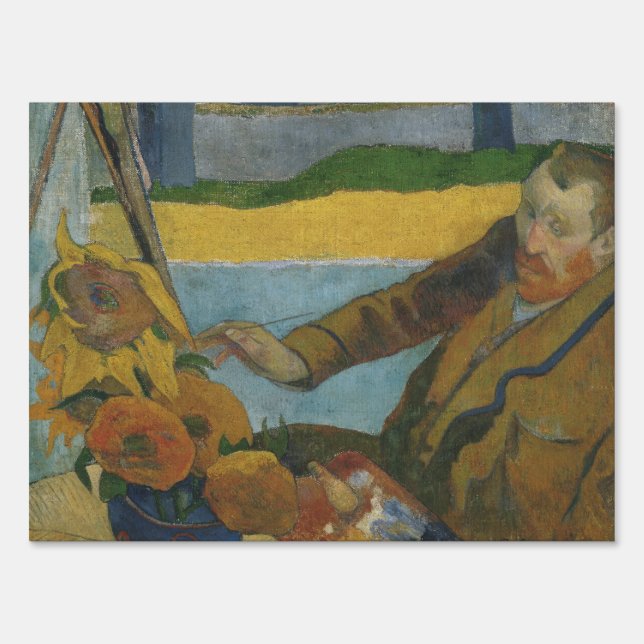 Paul Gauguin Vincent van Gogh painting sunflowers  Sign (Front)