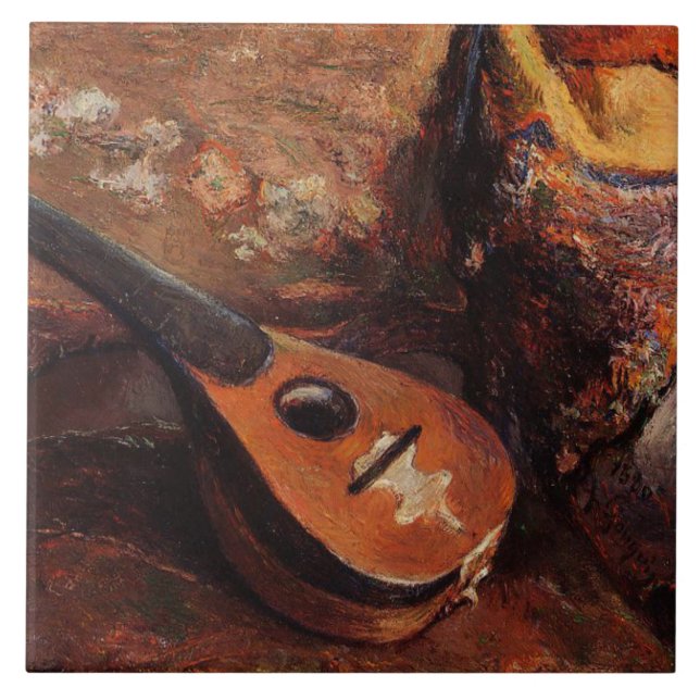 Paul Gauguin Vintage Mandolin on a Chair Tile (Front)
