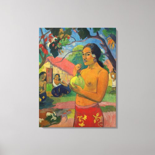 Paul Gauguin _ Woman Holding a Fruit Canvas Print