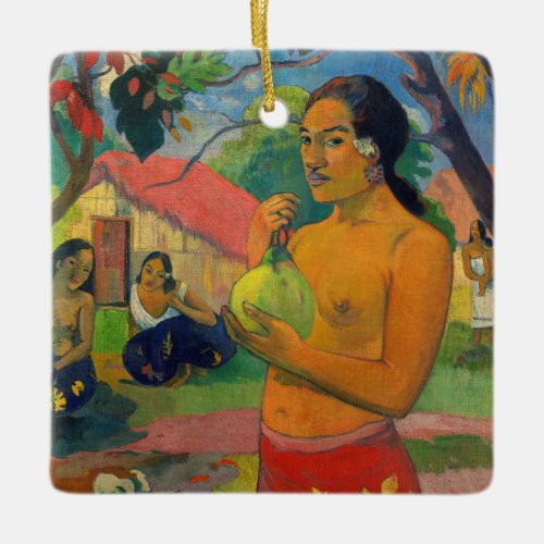 Paul Gauguin _ Woman Holding a Fruit Ceramic Ornament