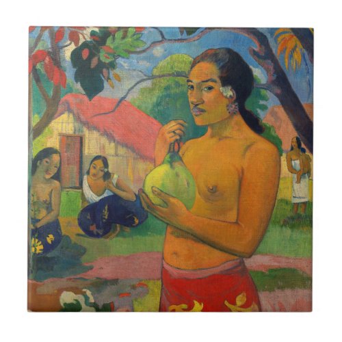 Paul Gauguin _ Woman Holding a Fruit Ceramic Tile