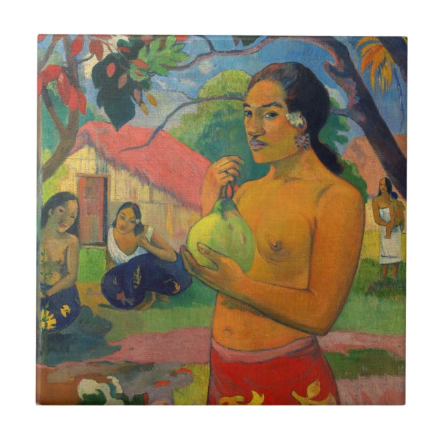 Paul Gauguin - Woman Holding a Fruit Ceramic Tile (Front)