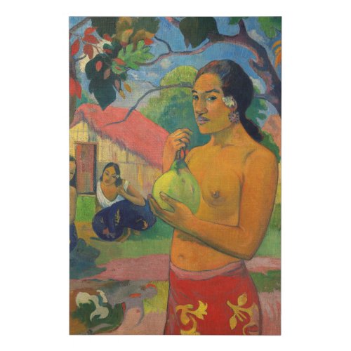 Paul Gauguin _ Woman Holding a Fruit Faux Canvas Print