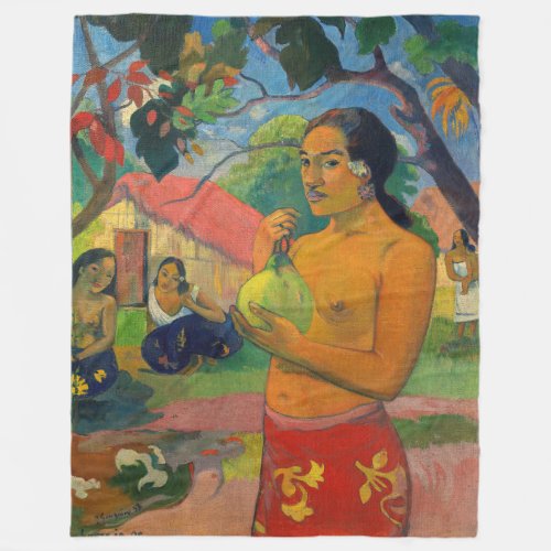 Paul Gauguin _ Woman Holding a Fruit Fleece Blanket